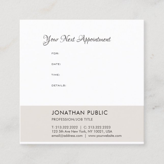 Modern Appointment Reminder Elegant Template (Front)