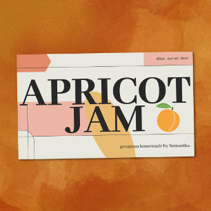 Modern Apricot Jam Label Sticker