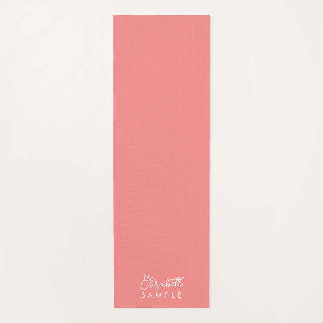 Modern Apricot Template Calligraphy Name Best Yoga Mat (Front)