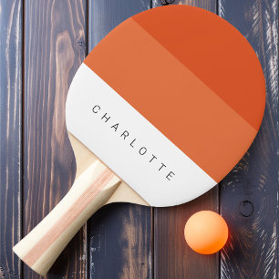 Modern Apricot Three-Tone with Name Ping Pong Paddle