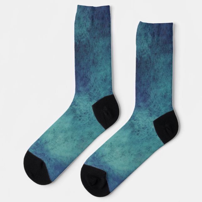 Modern Aqua and Purple Abstract Socks (Left)
