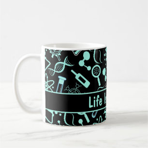 modern aqua blue biochemistry life is complex  coffee mug
