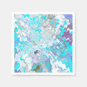 Modern Aqua Blue Design Cocktail Paper Napkins