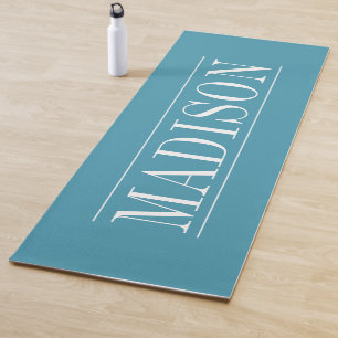 Modern Aqua Blue Personalised Yoga Mat
