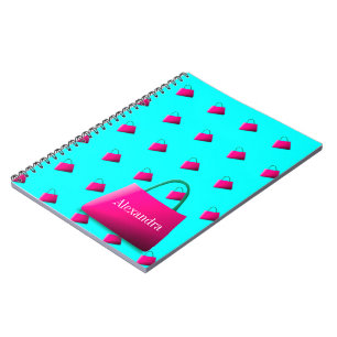 Modern Aqua Blue Teen Girl Fun Notebook