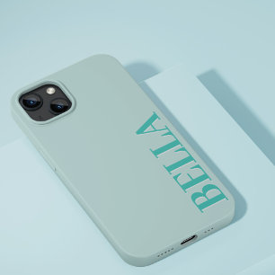 Modern aqua green initial minimal contemporary Case-Mate iPhone 14 case
