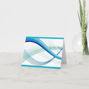 Modern Aqua Swirl Note Cards