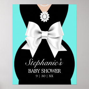 Modern Aqua Teal Tiffany Baby Shower Welcome Sign