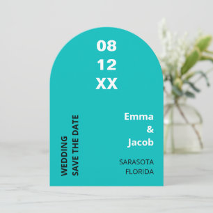 Modern Aqua Turquoise Wedding Save the Date