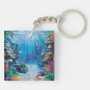 Modern Aquarium Fish Tank Key Ring