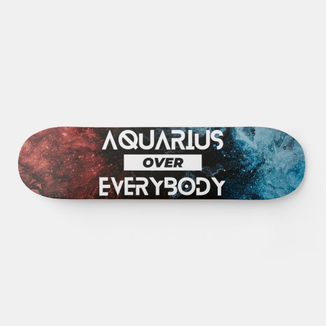 Modern Aquarius Zodiac Skateboard (Horz)
