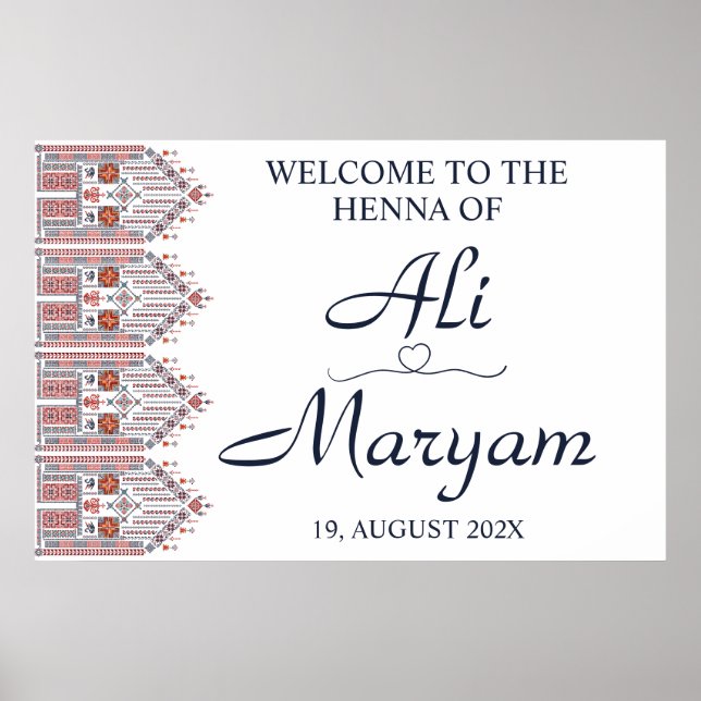 Modern Arabesque Henna Welcome Party Poster (Front)
