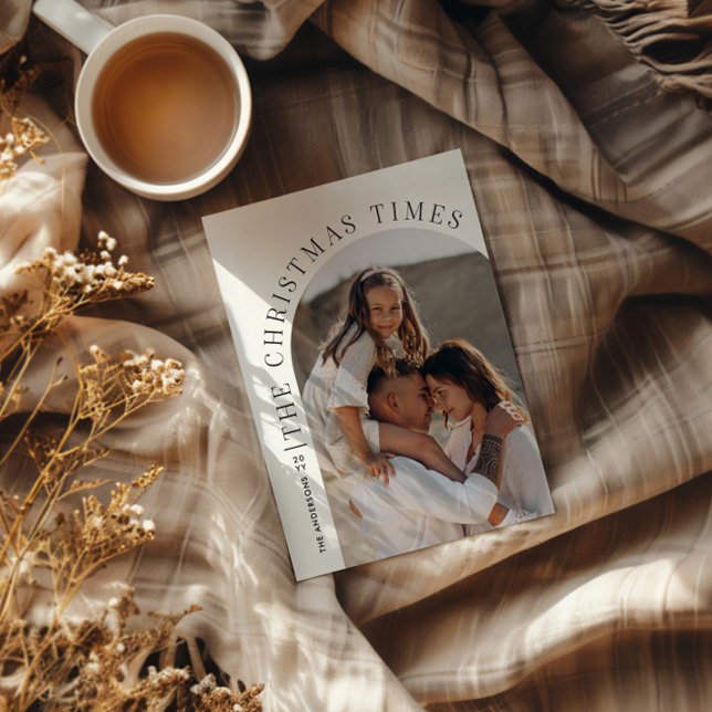 Modern Arch 12 Photo Year in Review Christmas Holiday Card (Creator Uploaded)