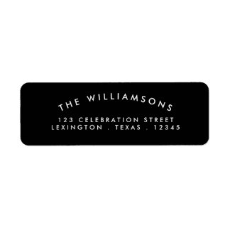 Modern Arch Address Label Black | White Return Address Label