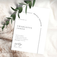 Modern Arch Black and White Bridal Shower Invitati