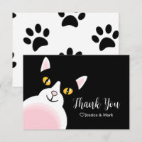 Modern Arch Black Cat Baby Shower Thank You