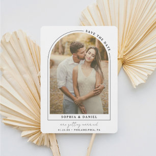 Modern Arch Boho Arch with Photo Save The Date