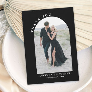 Modern Arch Boho Wedding Thank You Card