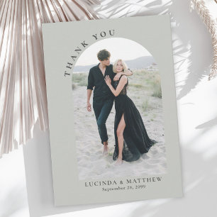 Modern Arch Boho Wedding Thank You Card