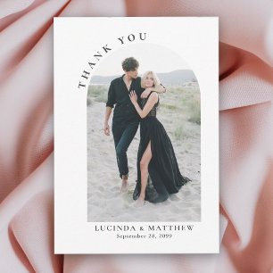 Modern Arch Boho Wedding Thank You Card