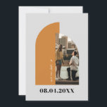 Modern Arch Custom Photo Engagement Shoot Save The Date<br><div class="desc">Gorgeous way to announce your engagement // Can be fully customised to suit your needs. Colours and fonts can be changed to match your theme. © Gorjo Designs. Made for you via the Zazzle platform. // Need help customising your design? Got other ideas? Feel free to contact me (Zoe) directly....</div>