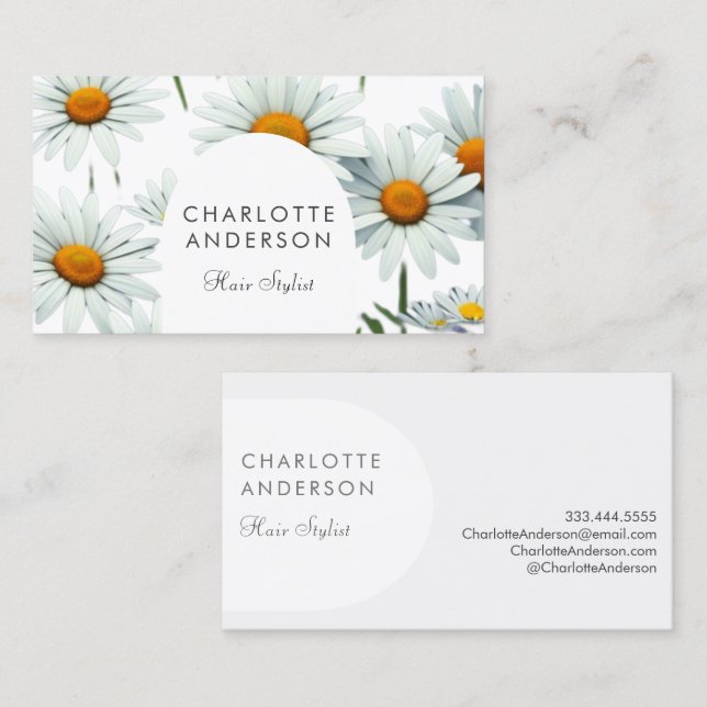 Modern Arch Daisy Business Card (Front/Back)