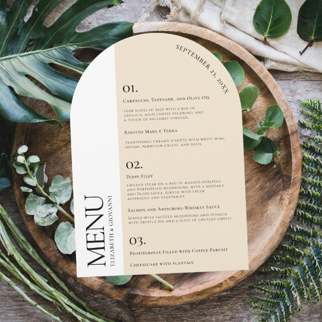 Modern Arch Elegance | Wedding Menu Invitation (Creator Uploaded)