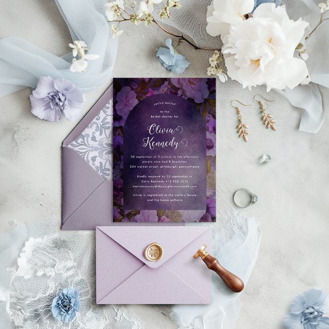Modern Arch Floral Bridal Shower Invitation (Creator Uploaded)