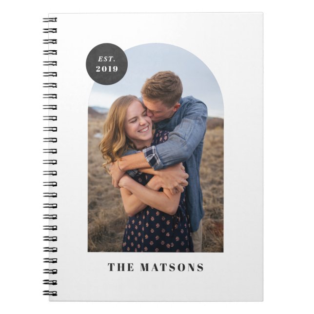 Modern Arch Frame Custom Photo Journal - Black (Front)