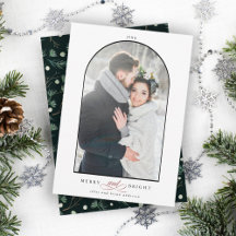 Modern Arch Frame Merry and Bright Photo