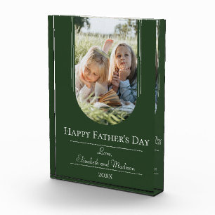 Modern Arch Frame Photo Father's Day Emerald Block