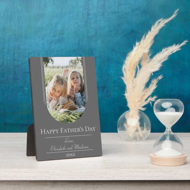 Modern Arch Frame Photo Father's Day | Grey (Side)