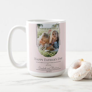 Modern Arch Frame Photo Father's Day | Pink Coffee Mug