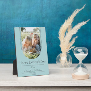Modern Arch Frame Photo Father's Day Teal