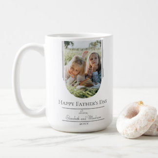 Modern Arch Frame Photo Father's Day | White Coffee Mug