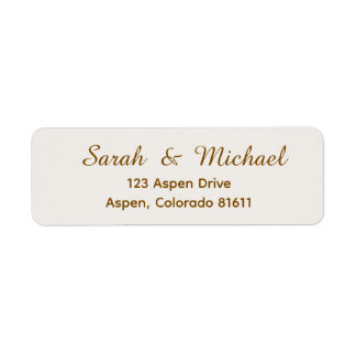 Modern Arch & Gold Glitter Back Wedding Suite Return Address Label