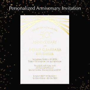 Modern Arch Golden 50th Wedding Anniversary Party