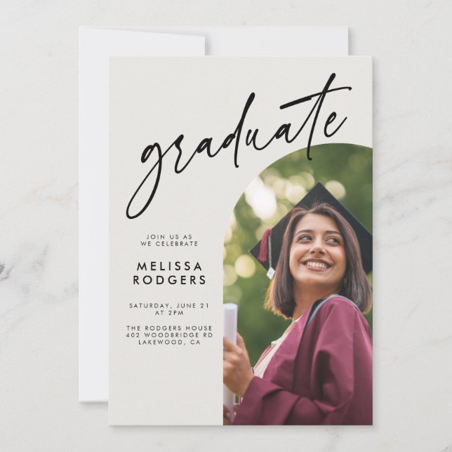 Modern Arch Grad Party Invitation (Front)
