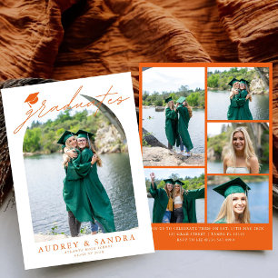Modern Arch Graduates Double Graduation Party Invitation