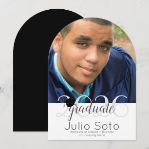 Modern Arch Graduation Typography 2026 Photo Invitation
