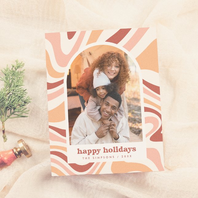 Modern Arch Groovy Christmas Holiday Photo Budget (Creator Uploaded)