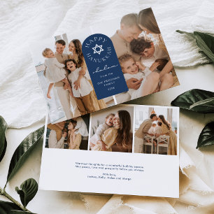 Modern Arch Hanukkah Photo Holiday Card