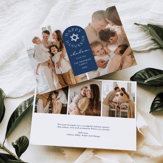 Modern Arch Hanukkah Photo Holiday Card  (Creator Uploaded)