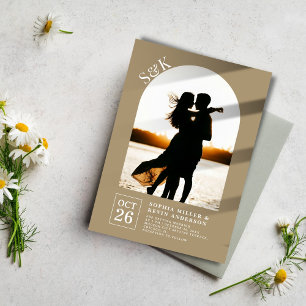 Modern Arch I Photo I Sandal I Wedding Invitation