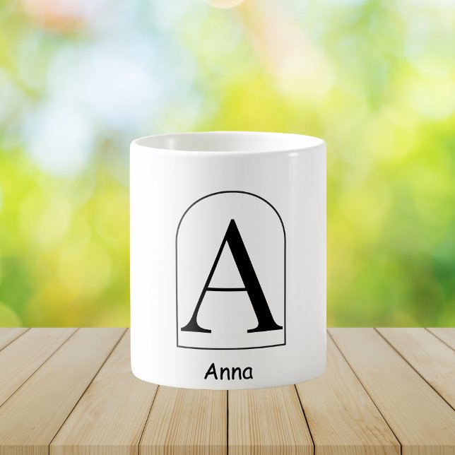 Modern Arch Initial Monogram Coffee Mug (Creator Uploaded)