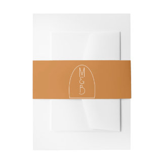 Modern Arch Initial Wedding / Terracotta Invitation Belly Band