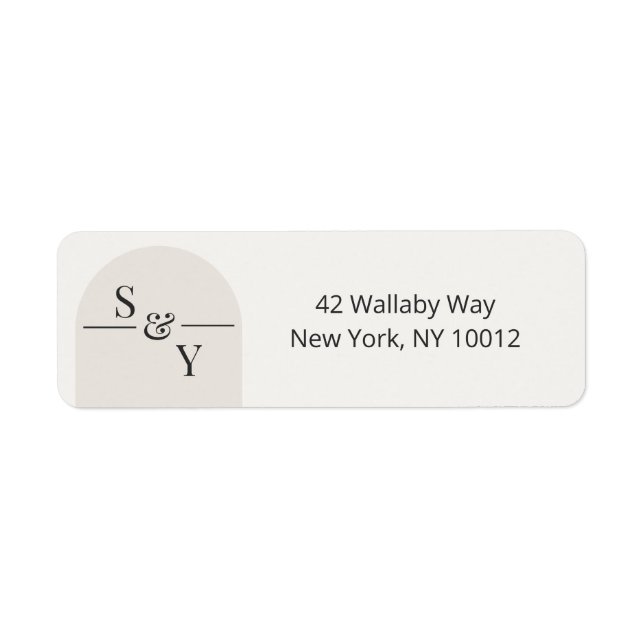 Modern Arch Jewish Wedding Return Address Labels (Front)