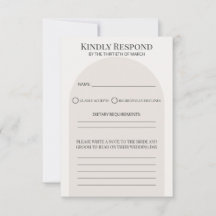 Modern Arch Jewish Wedding RSVP Card Template