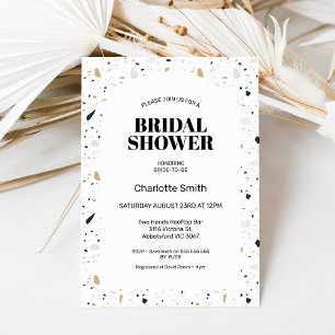 Modern Arch Light Terrazzo Bridal Shower Invitation