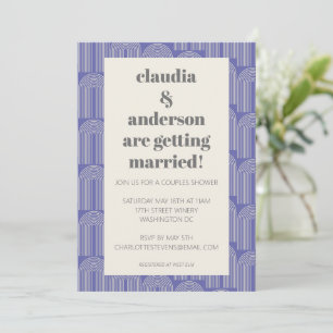 Modern Arch Line Art   Periwinkle Couples Shower Invitation